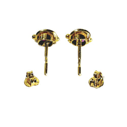 Yellow Gold and Ruby Stud Earrings