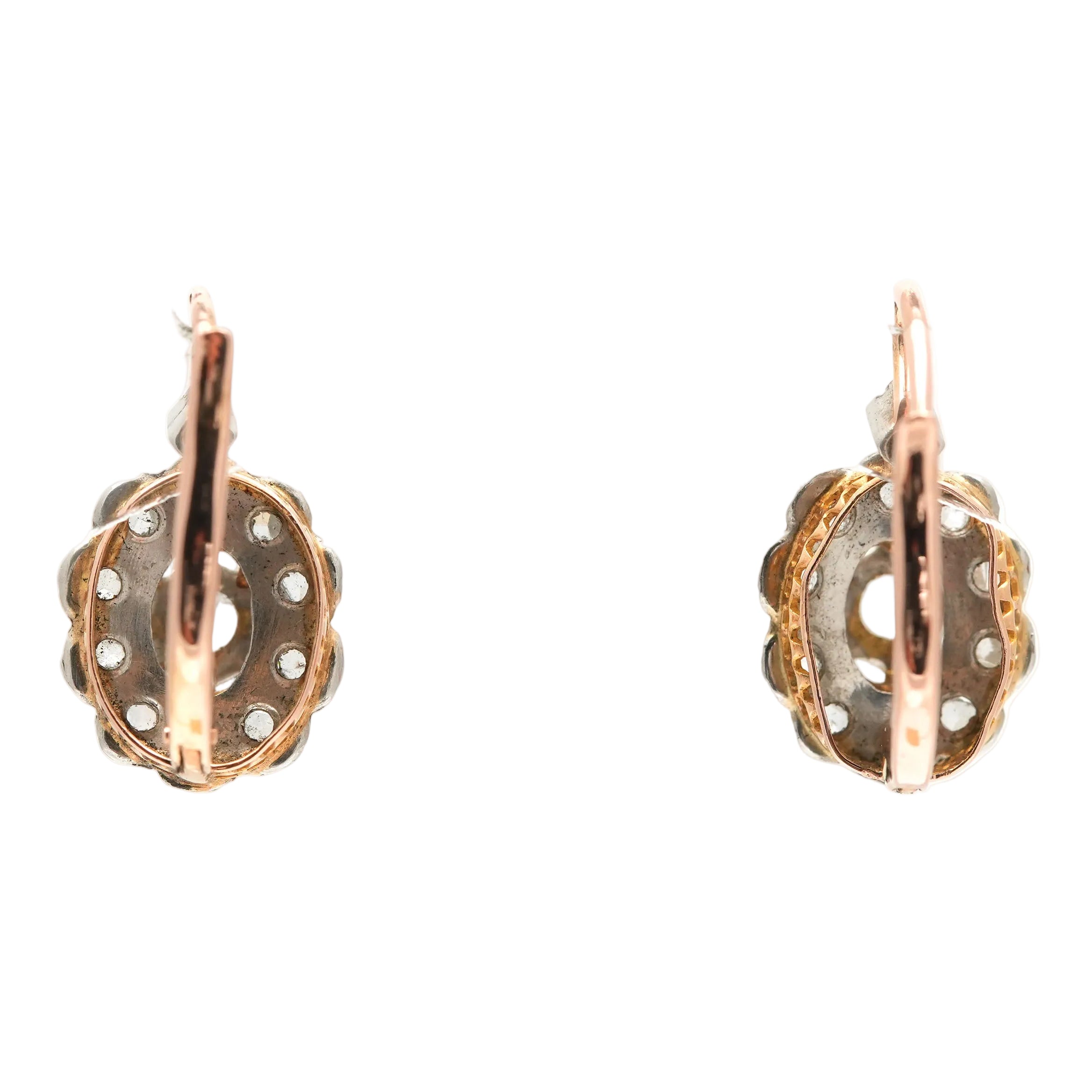 Yellow Gold and Diamond Lever-back Earrings