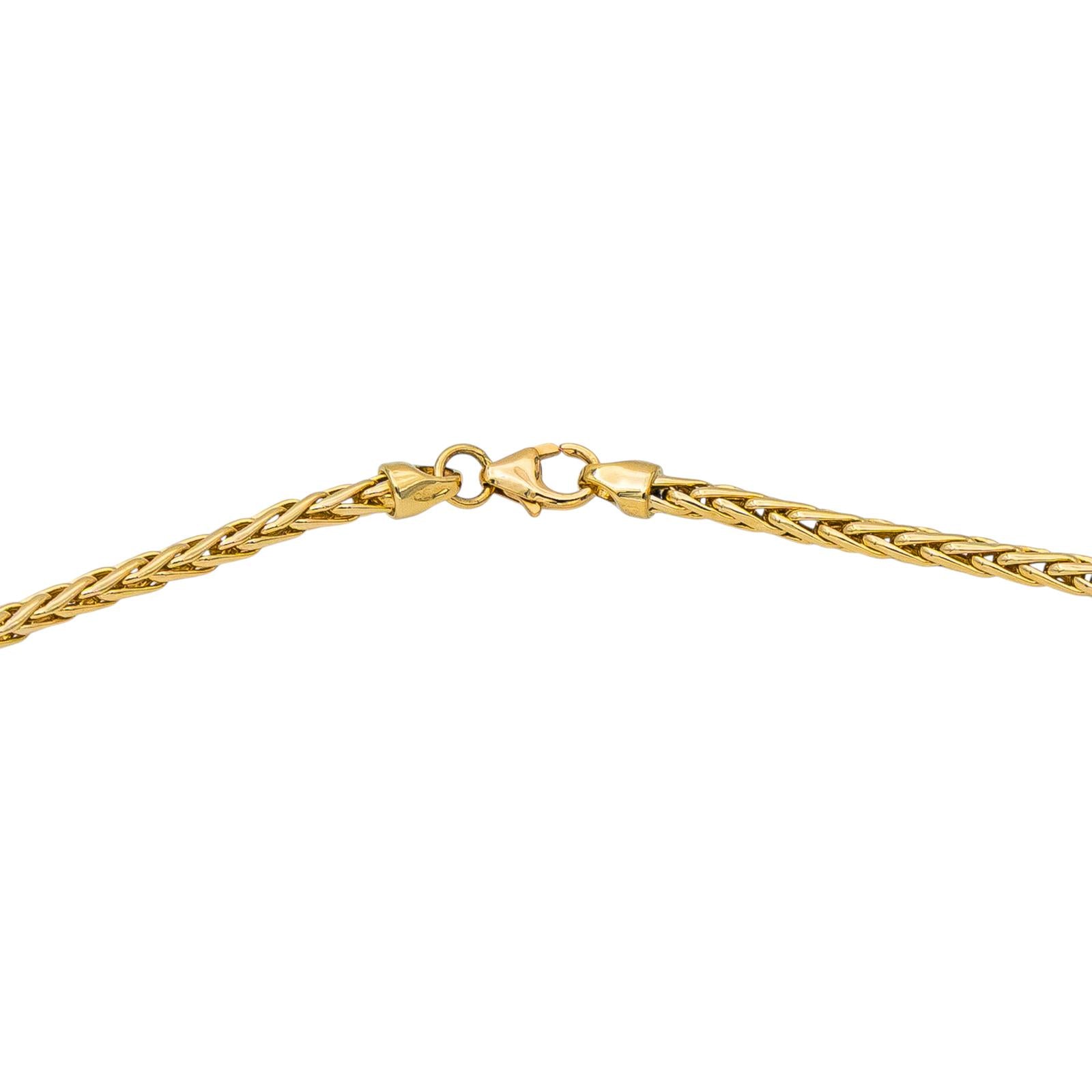 Yellow Gold Palm Leaf Link Necklace