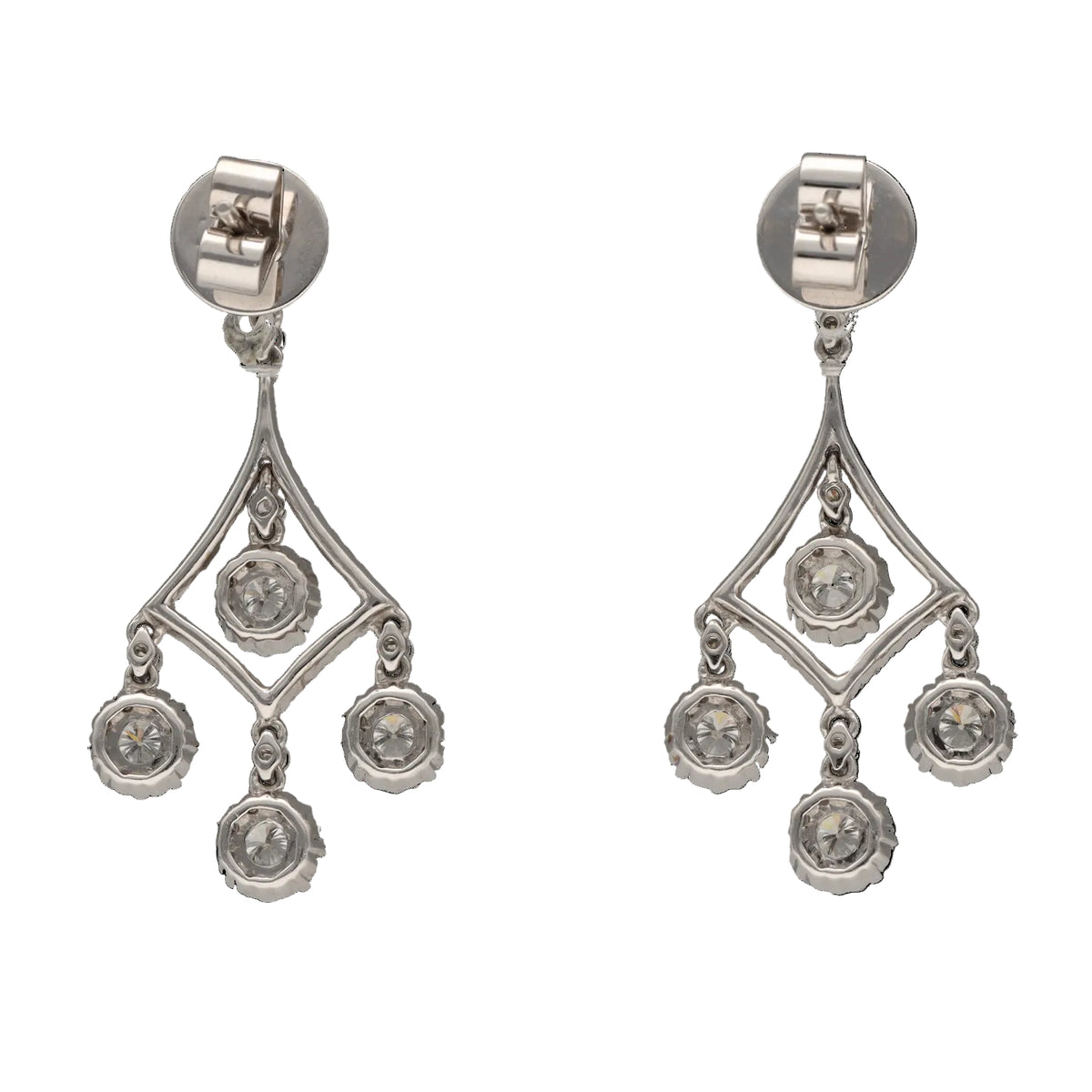 White Gold and Diamond Dangle Earrings