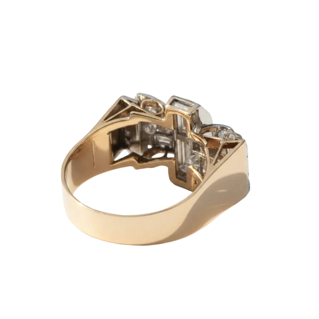 Rose gold and Diamonds Tank Ring
