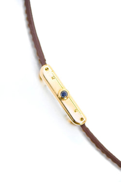CARTIER "Tank" Watch in Yellow Gold and Leather