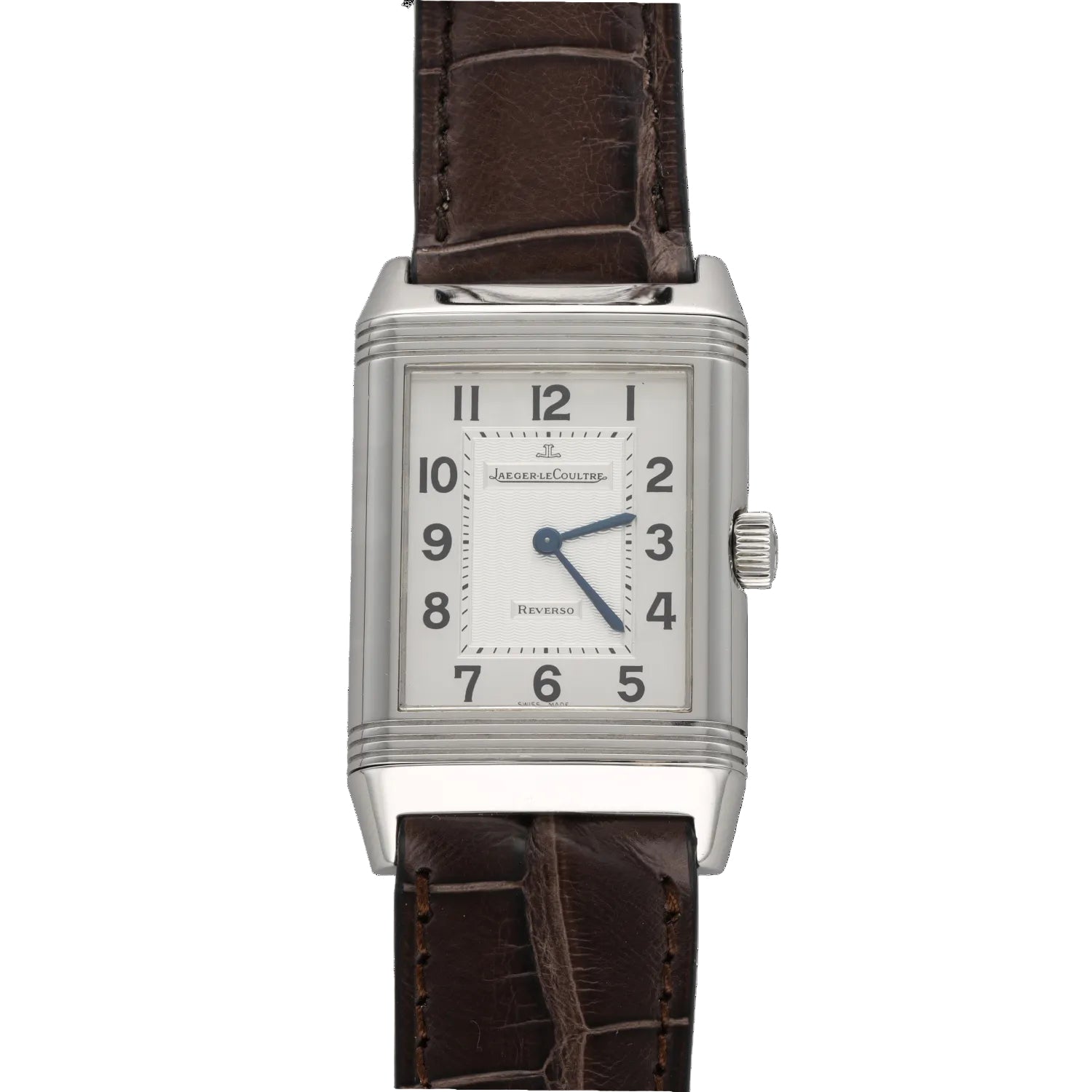 JAEGER-LECOULTRE "Reverso" GM Watch in Steel and Leather