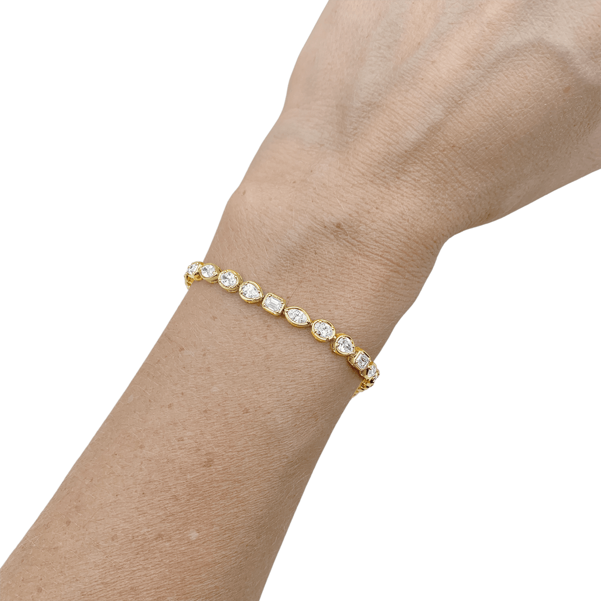 Bracelet Ligne en or jaune et diamants