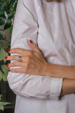Cartier "C de Cartier" Ring in Yellow Gold with Diamonds