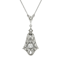 White Gold and Diamond Pendant Necklace
