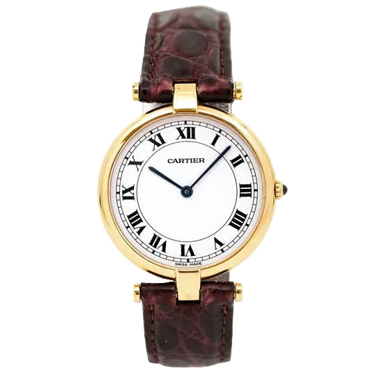 Montre CARTIER Vendôme en or jaune et cuir