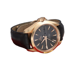 OMEGA watch in rose gold and leather