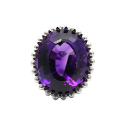 White Gold and Amethyst Cocktail Ring