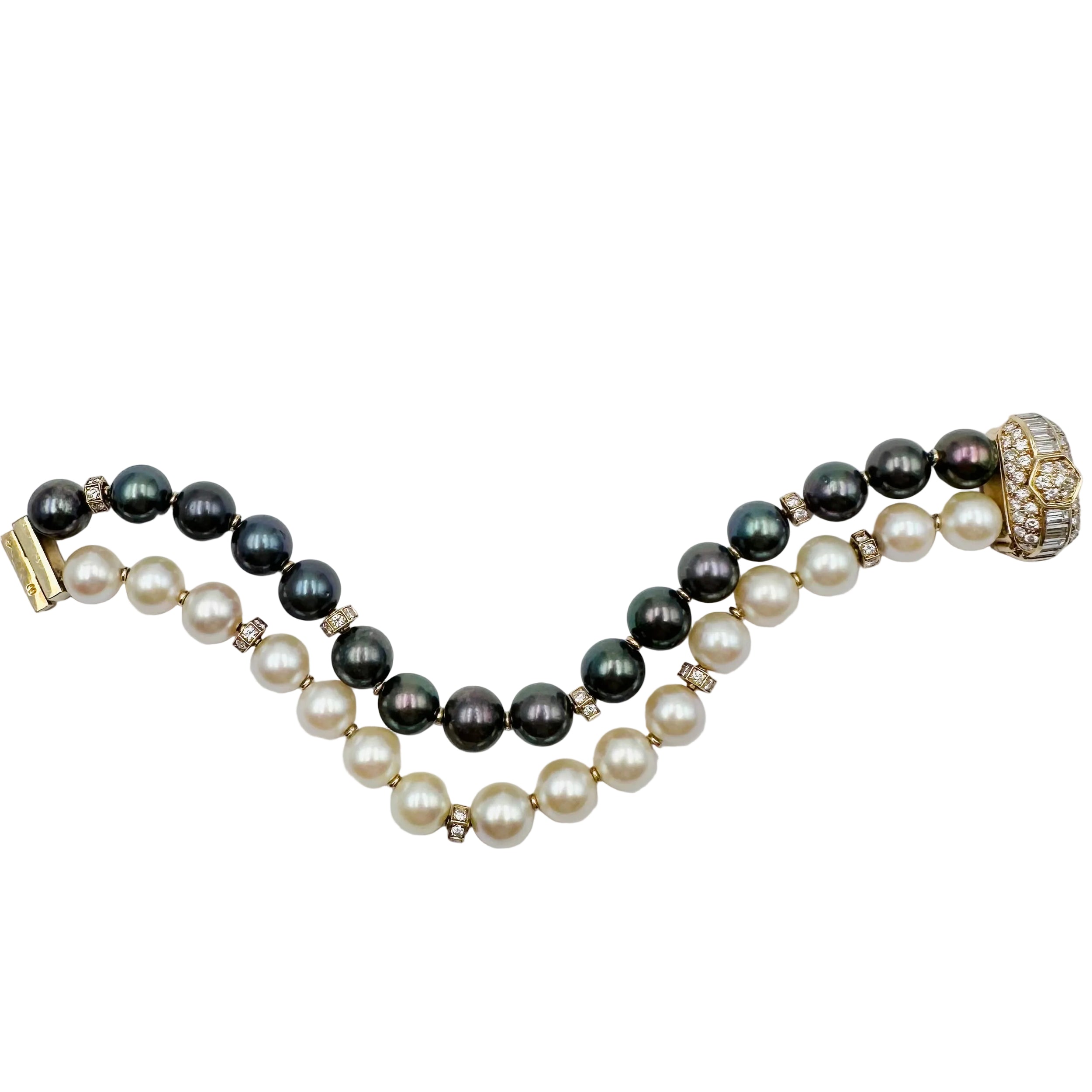 BOUCHERON Bracelet in Yellow gold, Pearls and Diamonds