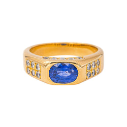 Bague Bandeau Or jaune Saphir