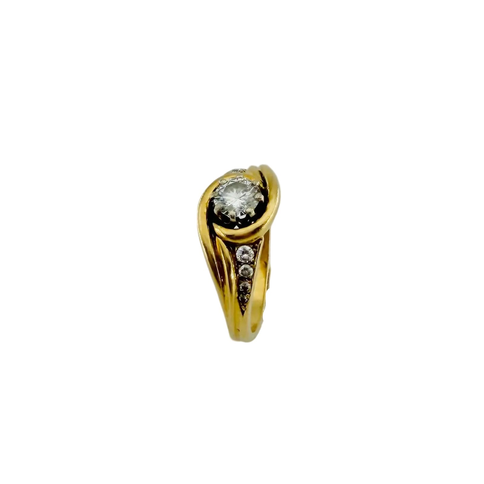 Yellow Gold and Diamond Bangle Ring