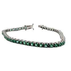 "Ligne" Bracelet in White Gold and Emeralds
