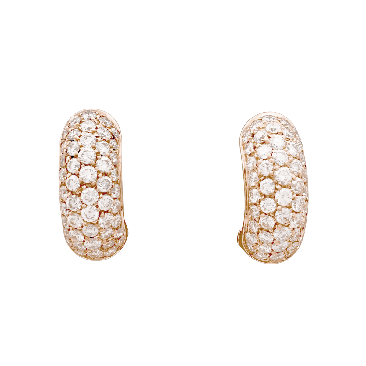 WEMPE Hoop Earrings in Rose gold and Diamonds