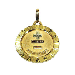 AUGIS Medal in yellow gold, rose gold, rubies, and diamonds
