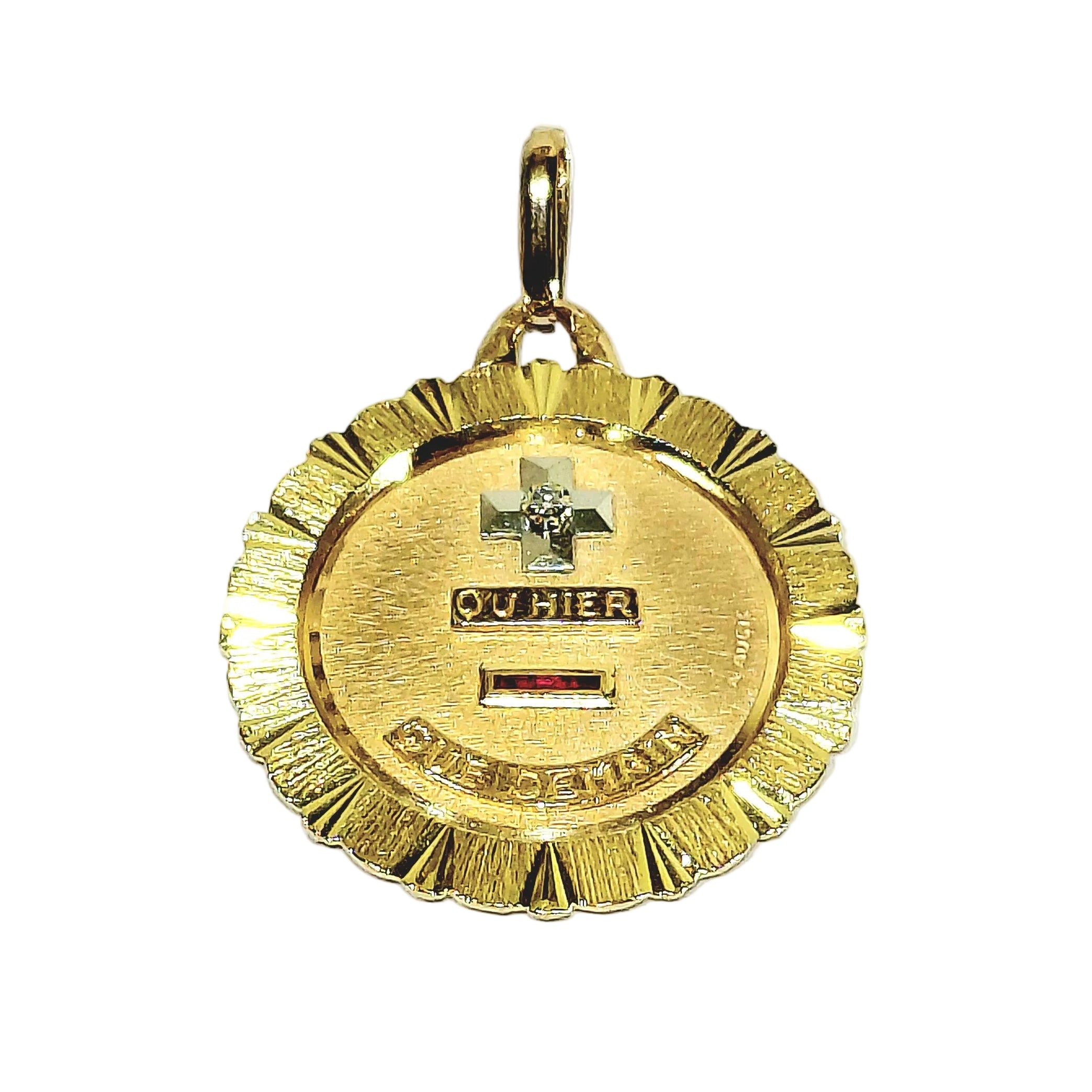 AUGIS Medal in yellow gold, rose gold, rubies, and diamonds