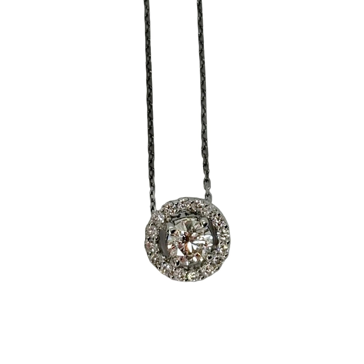 Collier Pendentif en or blanc et diamants