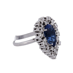 Entourage Ring in white gold, sapphire, and diamonds