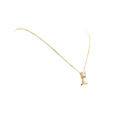 Pendentif en or jaune, nacre et diamants