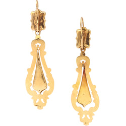 Yellow Gold and Enamel Drop Earrings