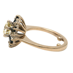"Entourage" Ring in White Gold, Sapphires, and Diamonds