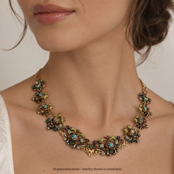 Yellow gold and enamel necklace