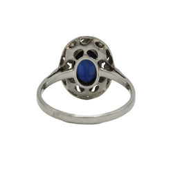 Entourage Ring in white gold, platinum, sapphire, and diamonds