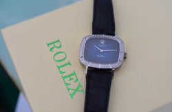 Rolex dame Cellini, ligne "Zephir", réf. 4082/9, circa 1970, or blanc 18 carats