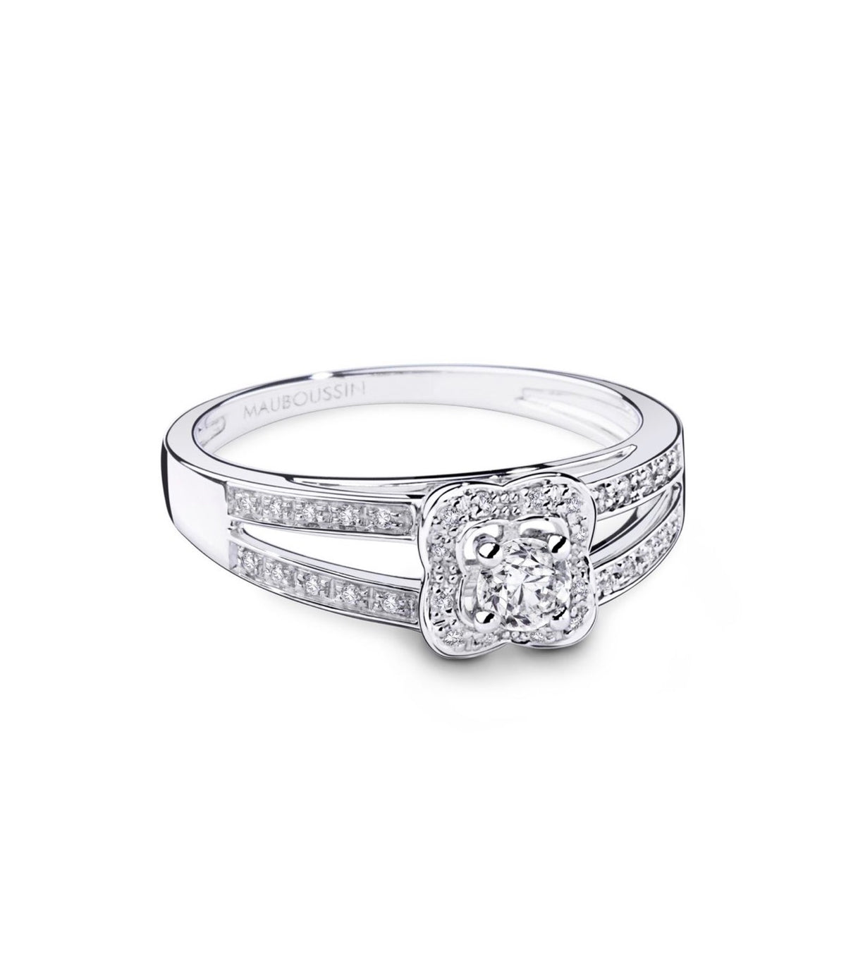Bague Solitaire MAUBOUSSIN en or blanc et diamants