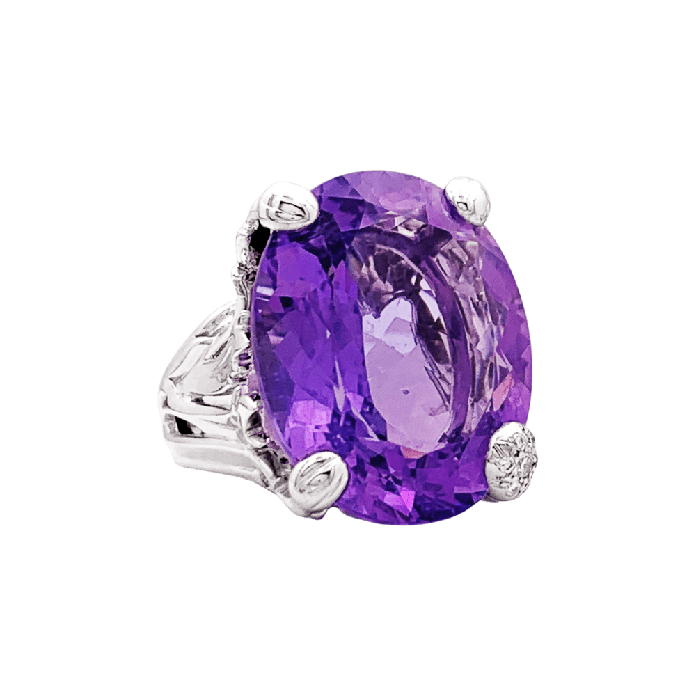 Bague Dior, "Miss Dior", or blanc, améthyste, diamants.