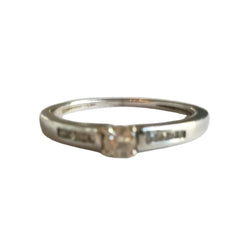 White Gold Solitaire Ring with Diamonds