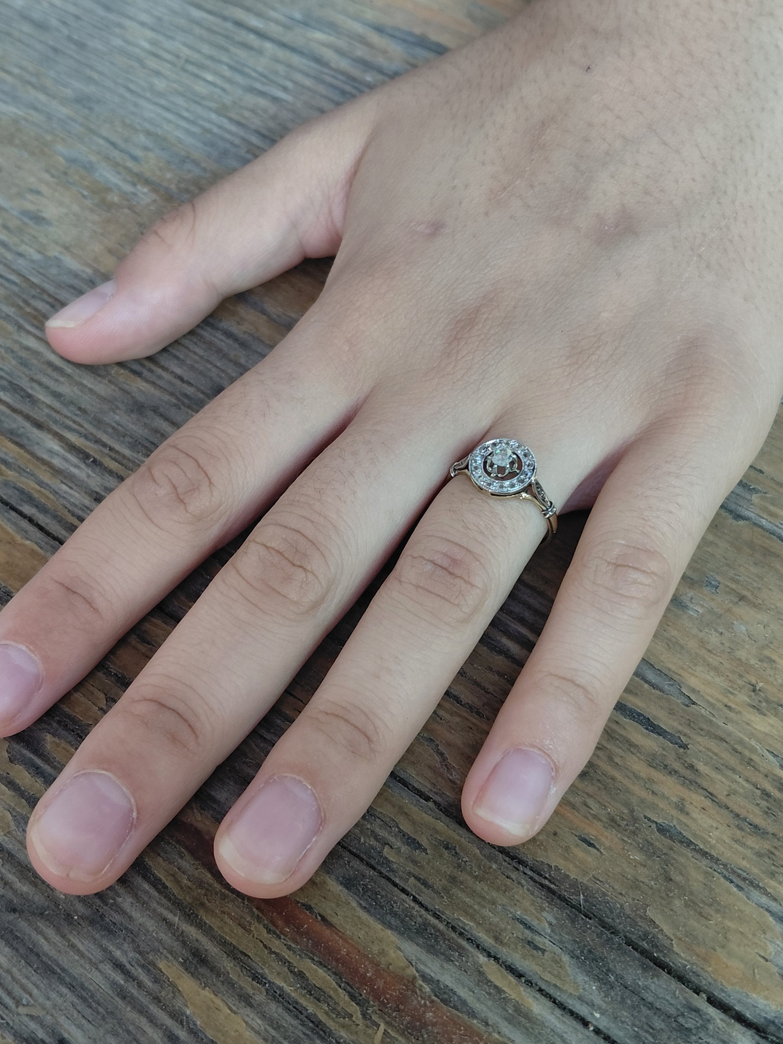 Yellow Gold and Diamond Target Ring