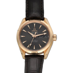 OMEGA watch in rose gold and leather