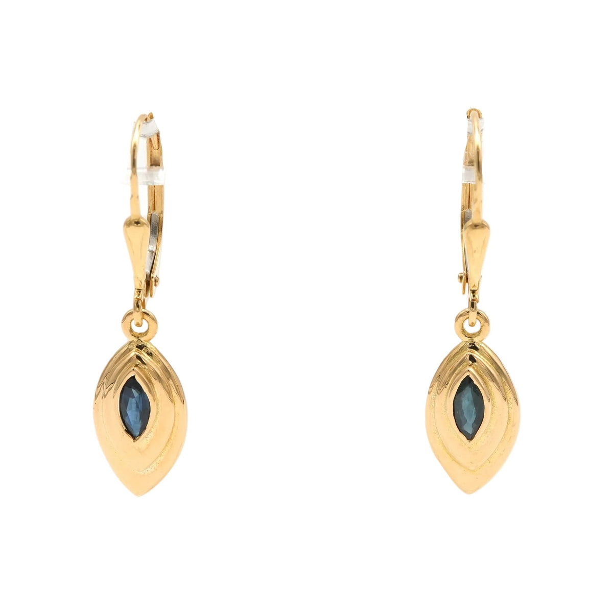 Yellow Gold and Sapphire Drop Earrings