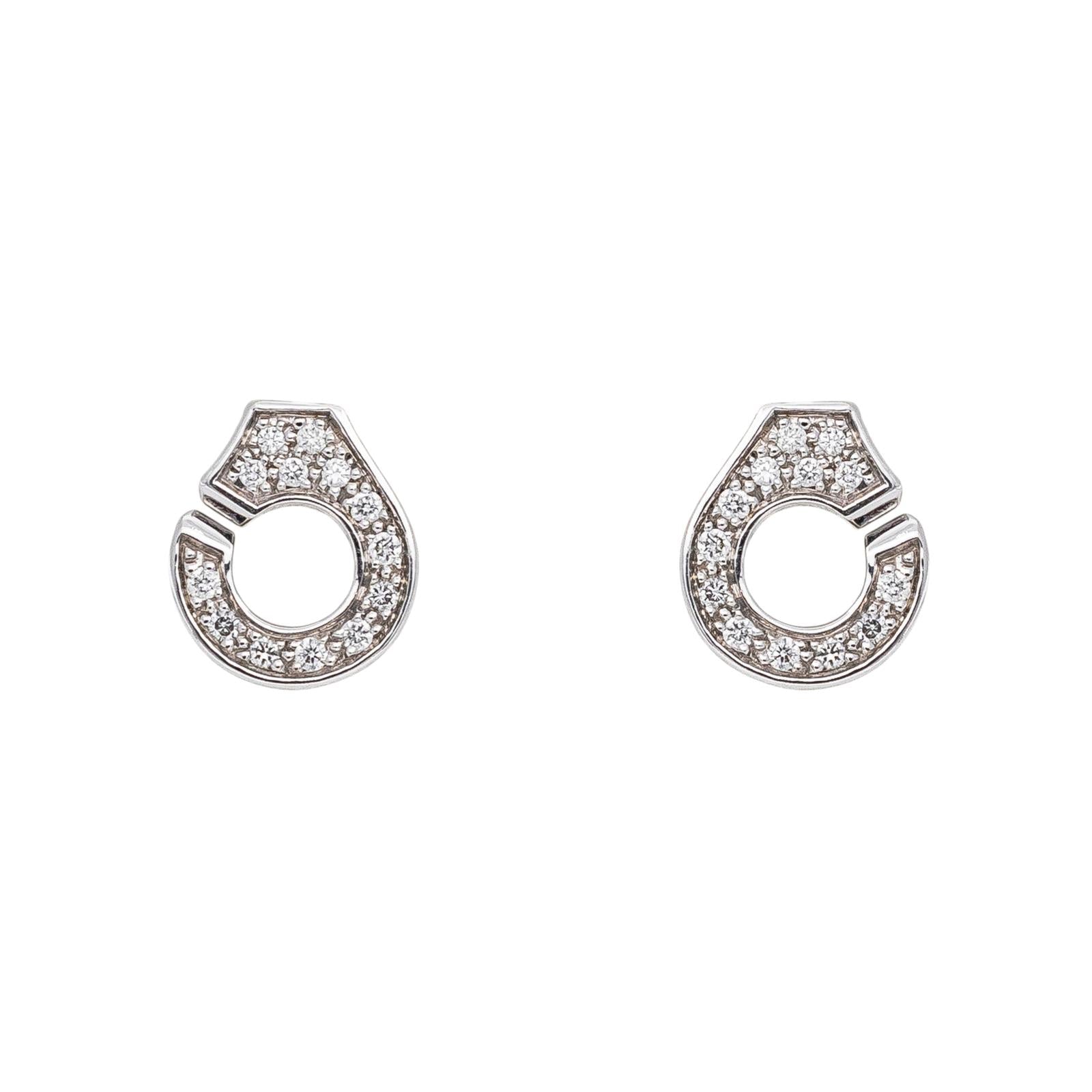 Dinh Van Boucles d'oreilles Menottes Or blanc Diamant