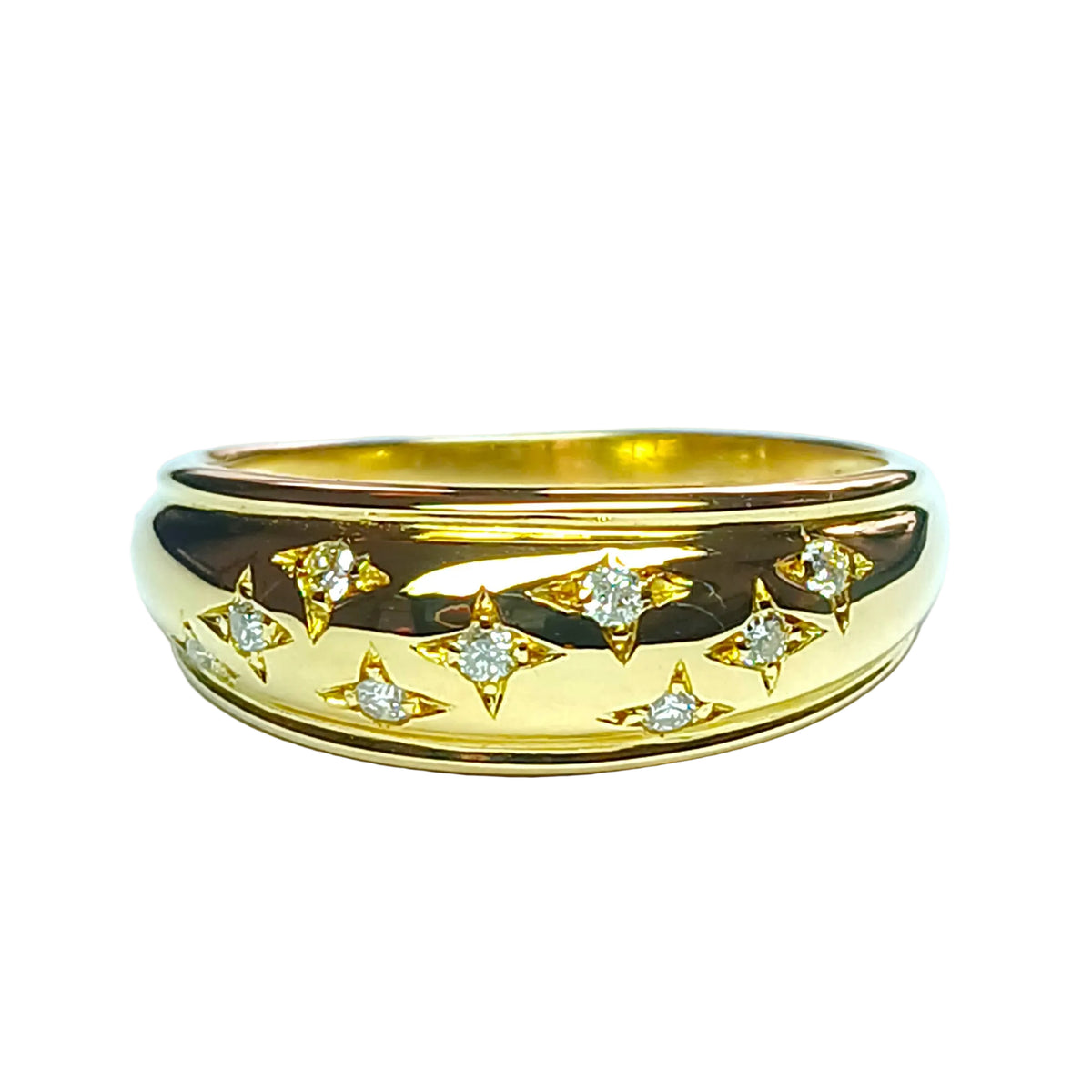 Yellow Gold and Diamond Bangle Ring