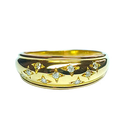 Yellow Gold and Diamond Bangle Ring