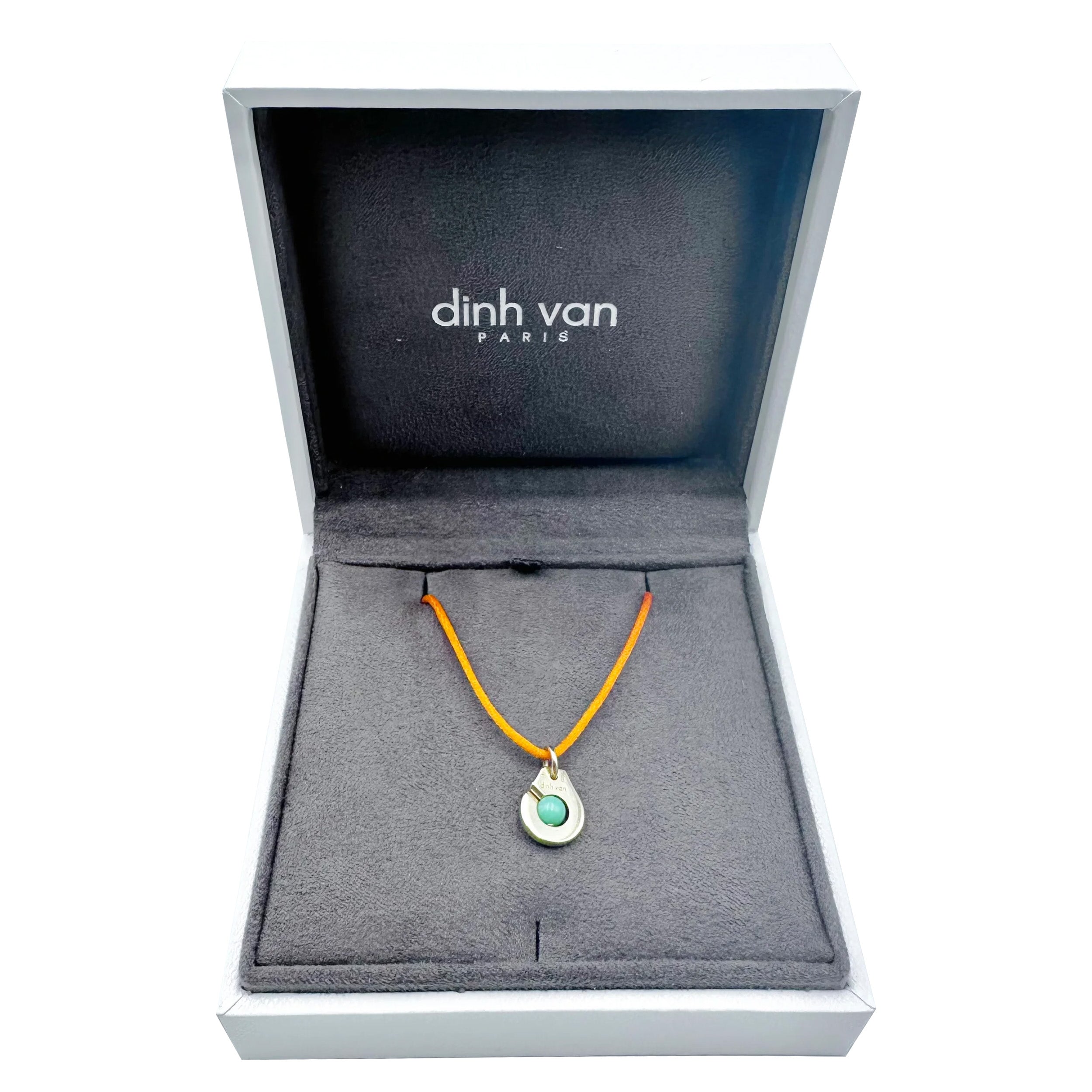 DINH VAN "R10 Handcuffs" Pendant Necklace in yellow gold and chrysoprase