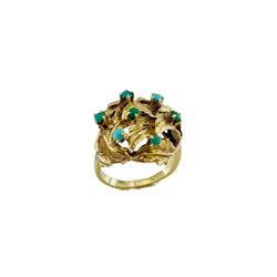 Dome Ring in Yellow Gold and Turquoise