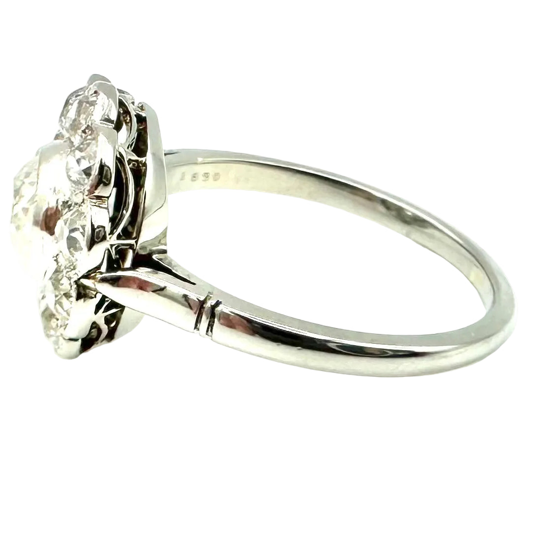 Bague Marguerite en platine et diamants