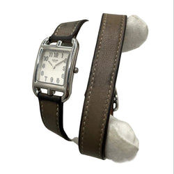 HERMÈS "Cape Cod" PM Watch in Steel and Leather
