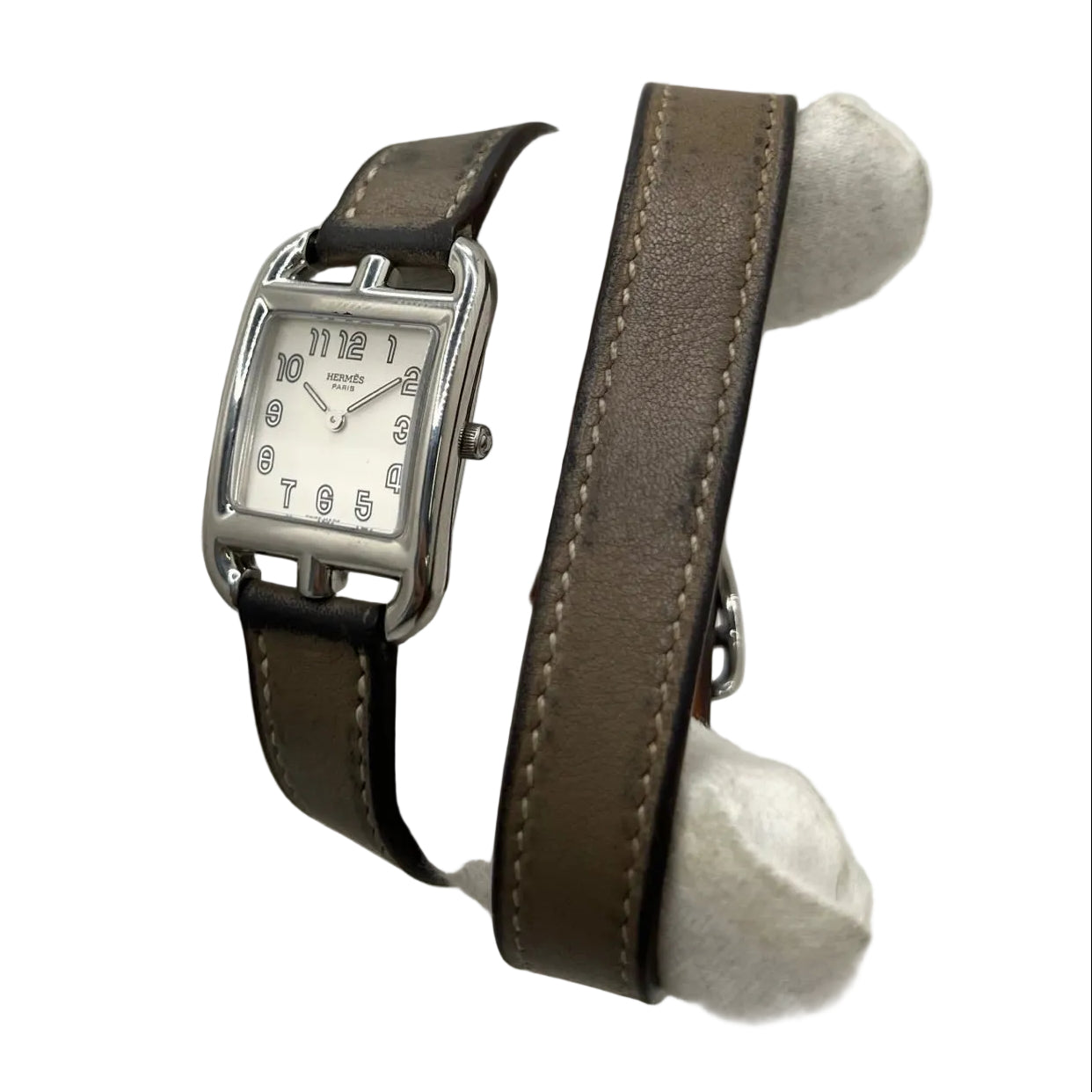 HERMÈS "Cape Cod" PM Watch in Steel and Leather