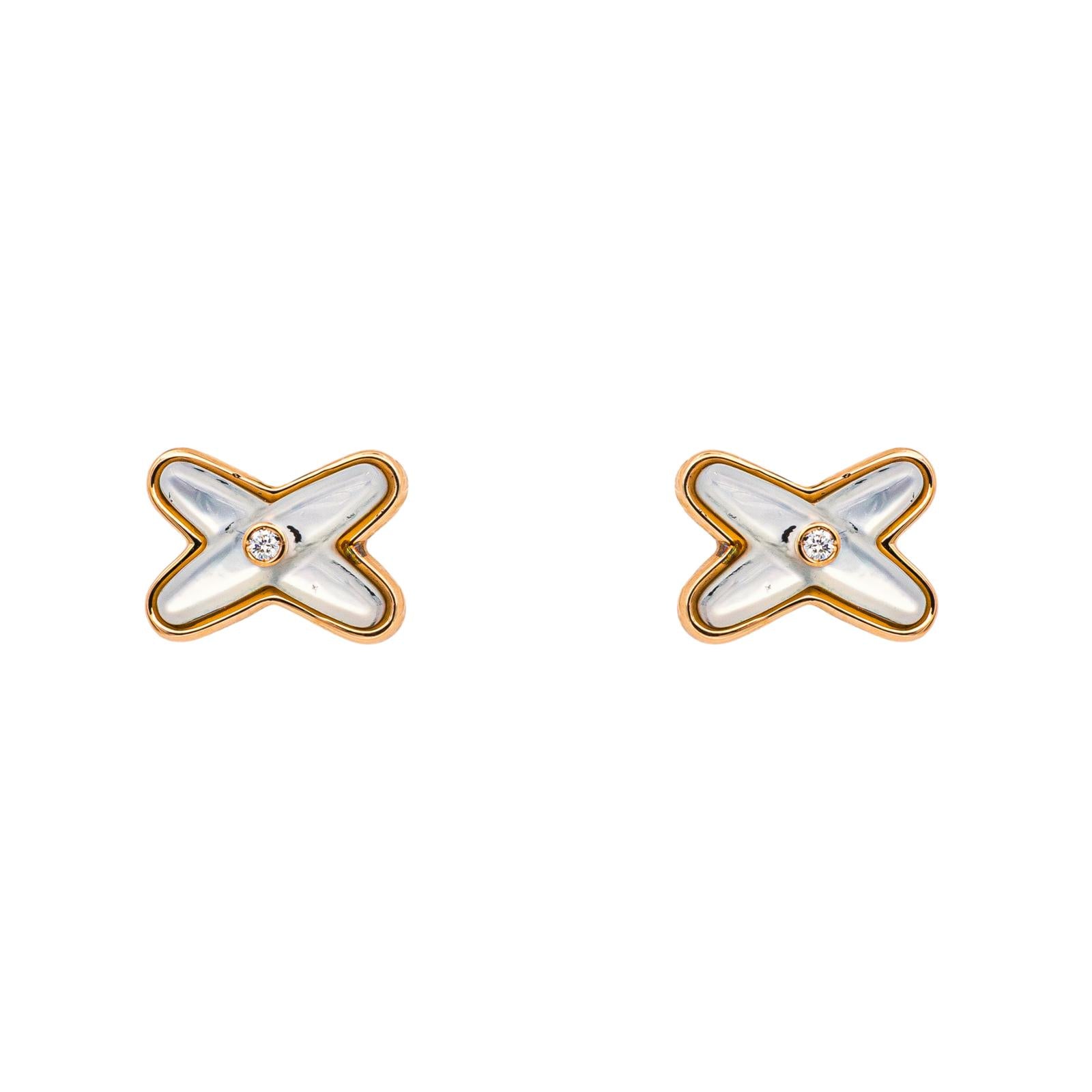 Chaumet Boucles d'oreilles Jeux de liens Or rose Diamant