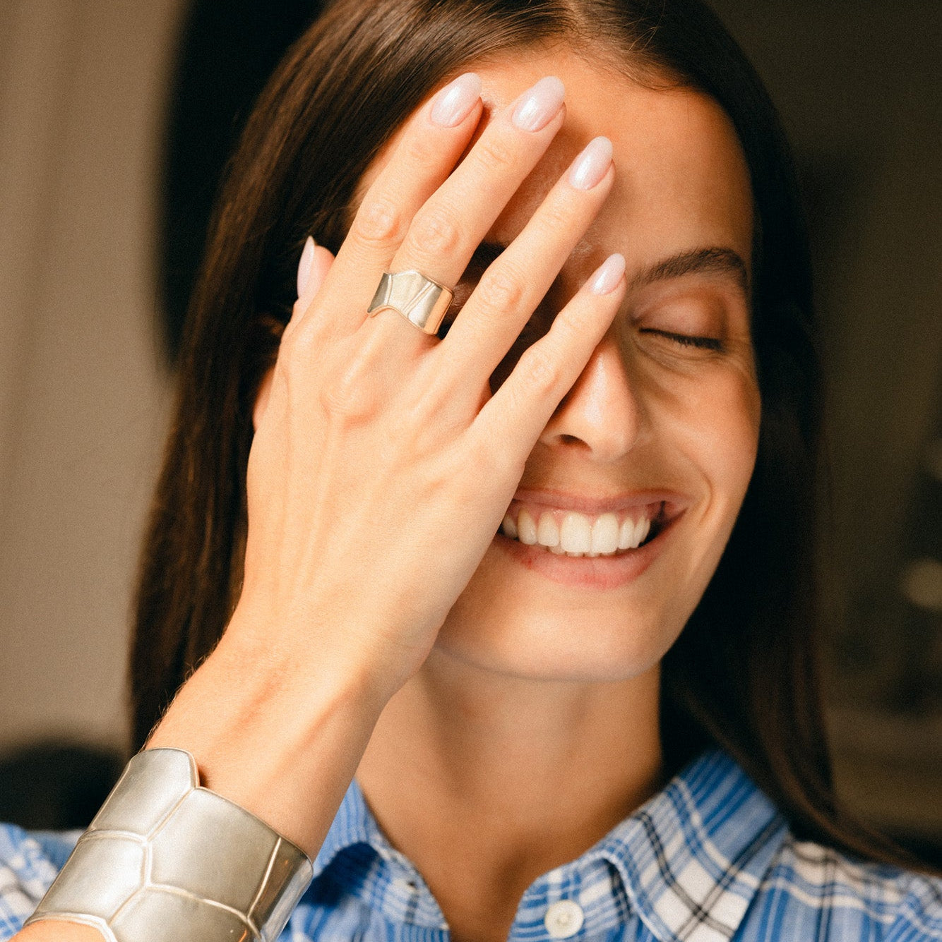 HERMÈS "Niloticus Éclat" Silver Ring