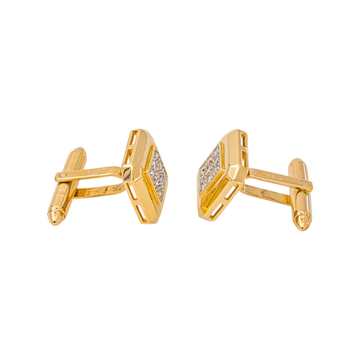 Boutons de manchette Or jaune Diamant
