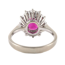 Entourage Ring in white gold, rubies, and diamonds