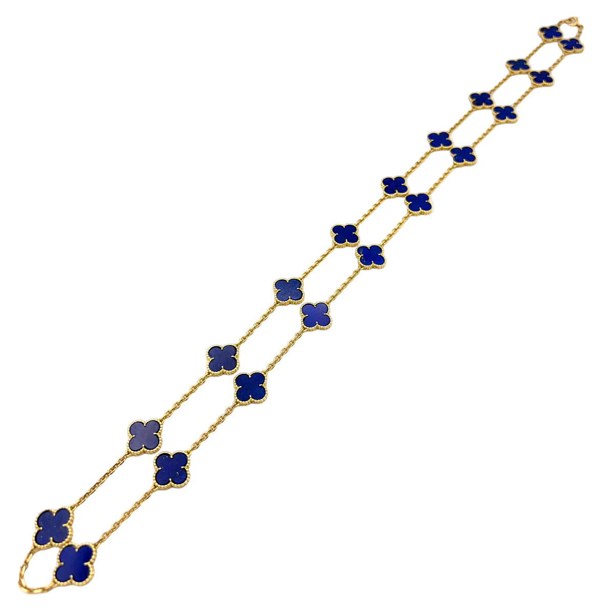VAN CLEEF & ARPELS "Vintage Alhambra" Long necklace in yellow gold and Lapis lazuli