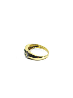 Yellow Gold Ring with Diamonds and Emeralds