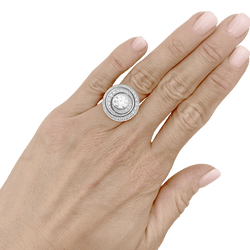 Bague Boucheron, "Idylle", or blanc et diamants.