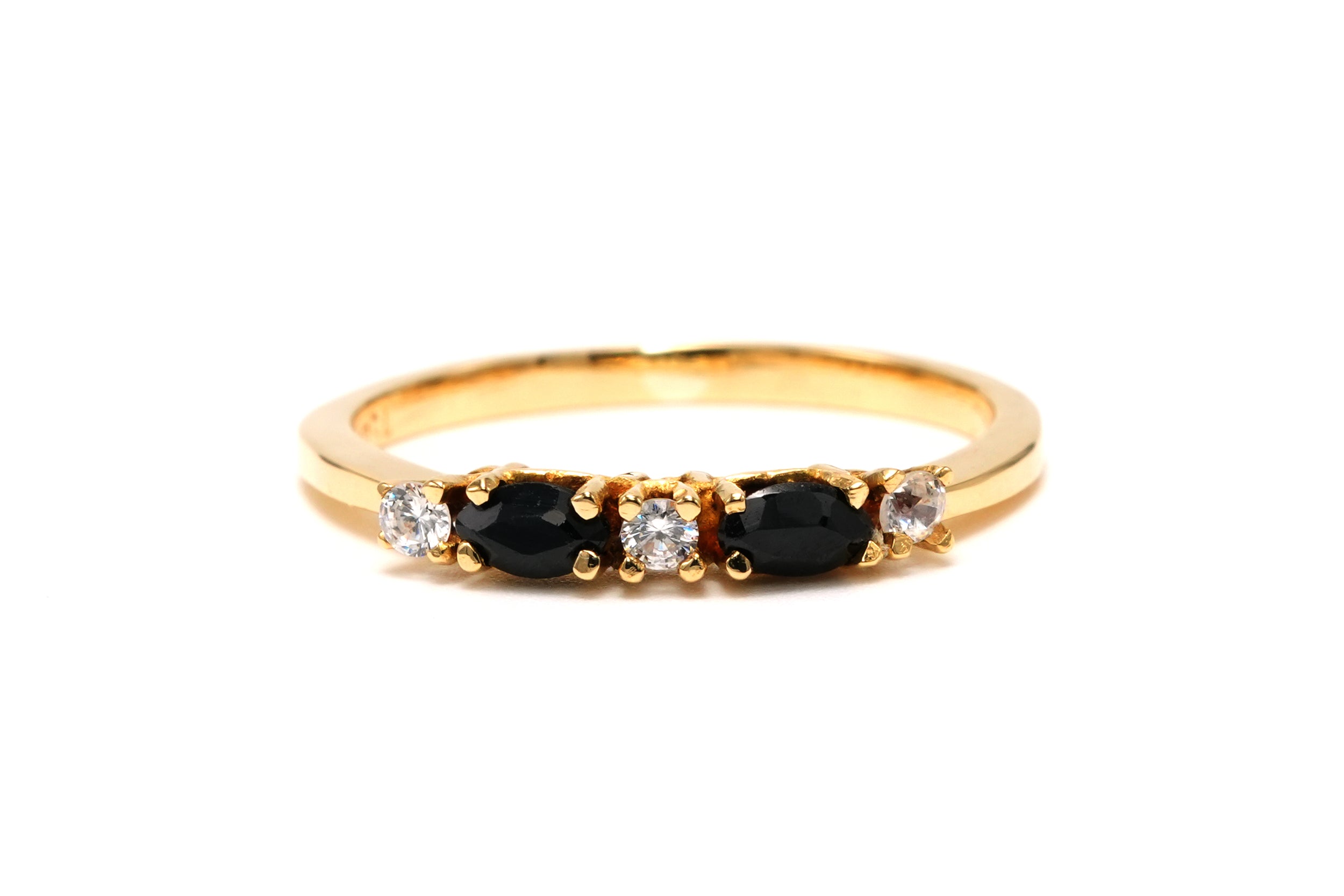 Bague Alliance en or jaune, saphirs et diamants